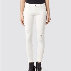 All Saints White Distressed Jeans